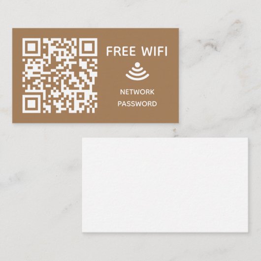 Scannen om verbinding te maken Gratis Wifi Busines Informatiekaartje (Voorkant / Achterkant)