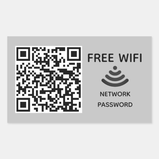Scannen om verbinding te maken Gratis Wifi Busines Rechthoekige Sticker (Voorkant)