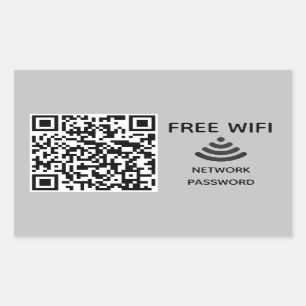 Scannen om verbinding te maken Gratis Wifi Busines Rechthoekige Sticker