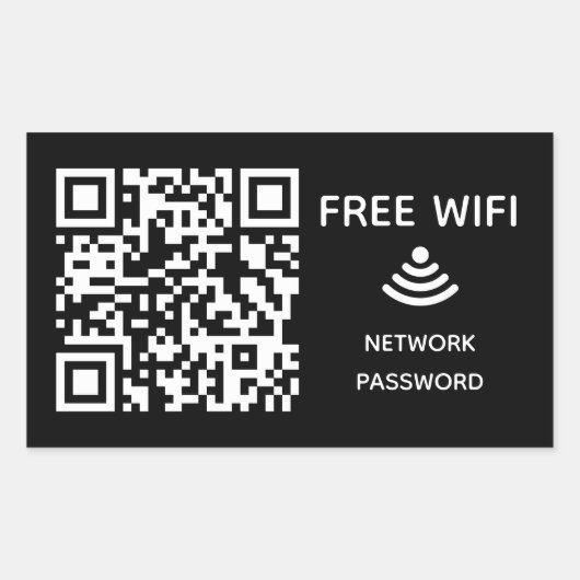 Scannen om verbinding te maken Gratis Wifi Busines Rechthoekige Sticker (Voorkant)