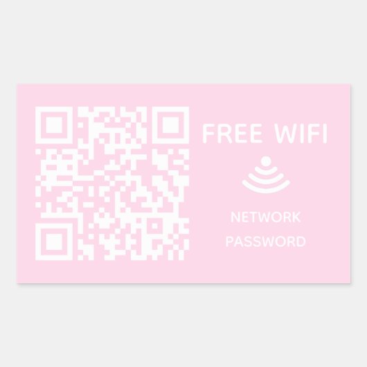 Scannen om verbinding te maken Gratis Wifi Busines Rechthoekige Sticker (Voorkant)