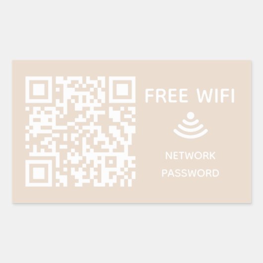 Scannen om verbinding te maken Gratis Wifi Busines Rechthoekige Sticker (Voorkant)