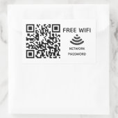 Scannen om verbinding te maken Gratis Wifi Busines Rechthoekige Sticker (Tas)