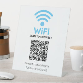 Scannen om verbinding te maken Gratis wifi voor ga Reclamebord Met Voetstuk