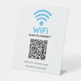 Scannen om verbinding te maken Gratis wifi voor ga Reclamebord Met Voetstuk