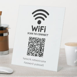 Scannen om verbinding te maken Gratis wifi voor ga Reclamebord Met Voetstuk