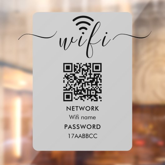 Scannen om Wifi-netwerk QR-code minimalistisch Wi Raamsticker (Vel 2)
