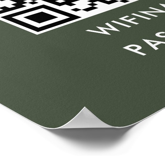 Scannen om WiFi QR Code Password Forest Green aan Poster (Hoek)
