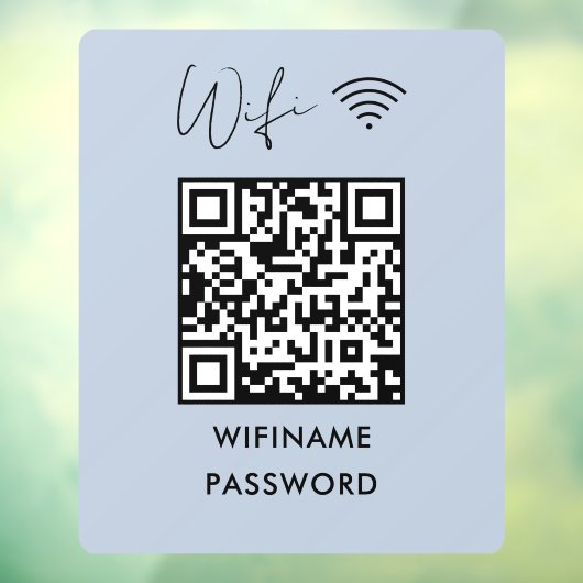 Scannen om WiFi QR-codewachtwoord Navy Script aan  Raamsticker (Vel 3)