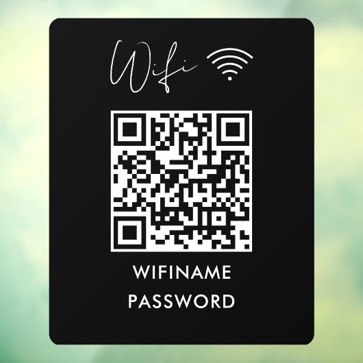 Scannen om WiFi QR-codewachtwoord zwart aan te slu Raamsticker (Vel 3)