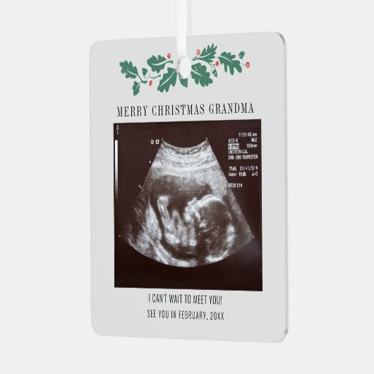 Scannen op feestdagen metalen ornament (Voorkant links)