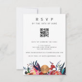 Scannen QR CODE bloemige elegante uitnodiging RSVP (Voorkant)