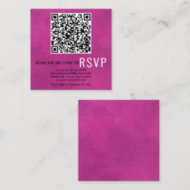 Scannen QR-code online RSVP-fuchsia roze bruiloft Informatiekaartje