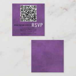 Scannen QR-code online RSVP paars gekleurde bruilo Informatiekaartje