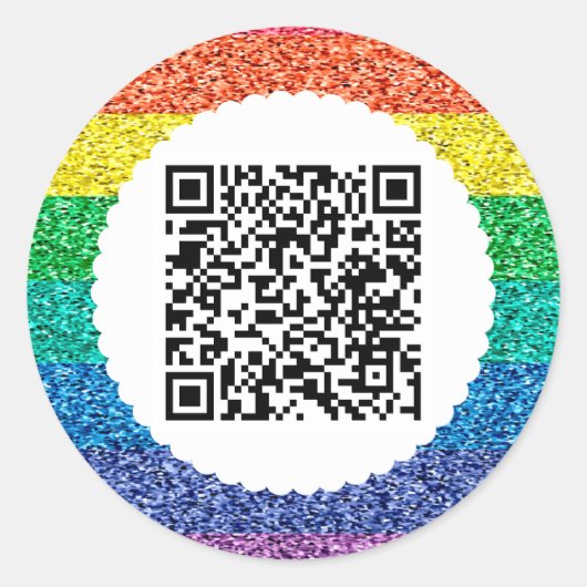 Scannen QR-code regenboog Klassic Round Sticker (Voorkant)