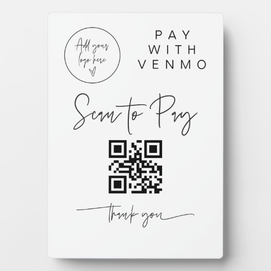 Scannen QR Code Sign Wedding Bar Valet Business G4 Fotoplaat (voorkant)