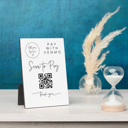 Scannen QR Code Sign Wedding Bar Valet Business G4 Fotoplaat (Zijkant)