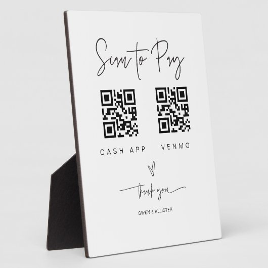 Scannen QR Code Sign Wedding Bar Valet Business G4 Fotoplaat (Zijkant)