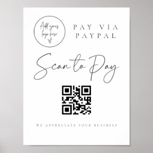 Scannen QR Code Sign Wedding Bar Valet Business G4 Poster