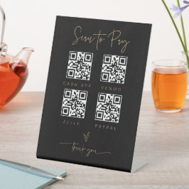 Scannen QR Code Sign Wedding Bar Valet Business G4 Reclamebord Met Voetstuk