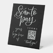 Scannen QR Code Sign Wedding Bar Valet Business G4 Reclamebord Met Voetstuk (Voorkant)