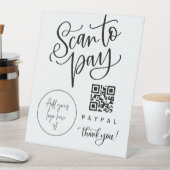 Scannen QR Code Teken Wedbalk Valet Business Pay Reclamebord Met Voetstuk (Insitu)