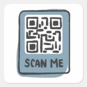 Scannen QR-code Vierkante Sticker (Voorkant)