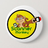 Scanner Monkey Pin Ronde Button 7,6 Cm (Voorkant)