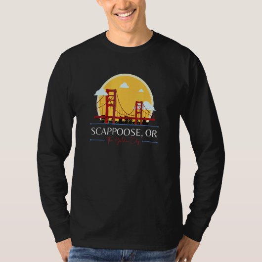 Scappoose OR Golden Gate Bridge Bad Geography Stup T-shirt (Voorkant)