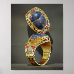 Scarab-armband, van de Tomb van Tutankhamun Poster