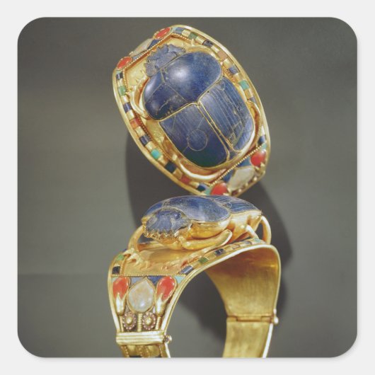 Scarab-armband, van de Tomb van Tutankhamun Vierkante Sticker (Voorkant)