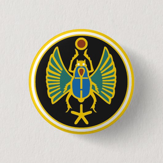 Scarab Badge in oude Egyptische kleuren Ronde Button 3,2 Cm (Voorkant)