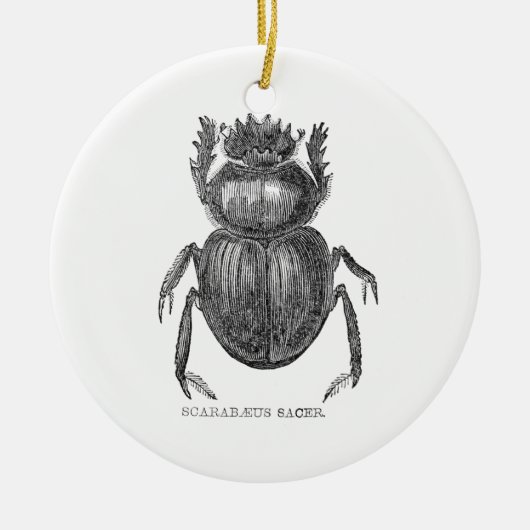 Scarab Beetel  pen en inkttekening Keramisch Ornament (Voorkant)