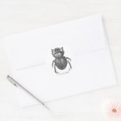 Scarab Beetel  pen en inkttekening Ronde Sticker (Envelop)