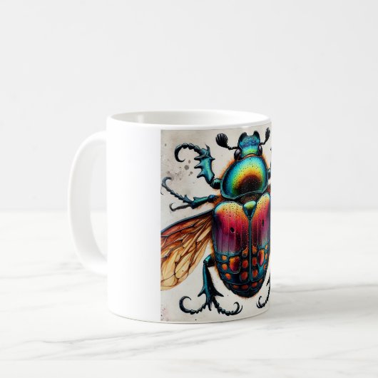 scarab beetle 101024IREF205 - Watercolor Koffiemok (Voorkant links)