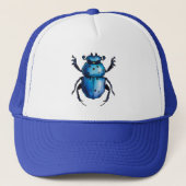 Scarab Beetle Art Blue Insect Entomology Trucker Pet (Voorkant)