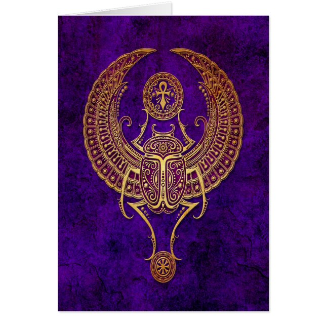 Scarab Beetle in Egypte met Ankh - paars (Voorkant)