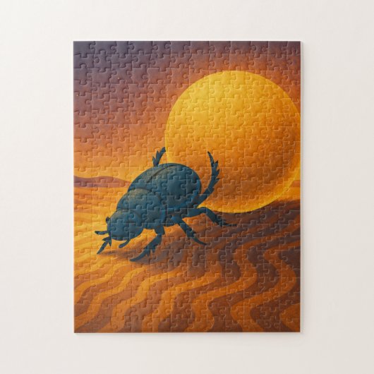 Scarab Beetle Puzzel Goddelijk Heilig Goud (Verticaal)