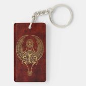 Scarab Beetle van Egypte met Ankh - bruin Sleutelhanger (achterkant)