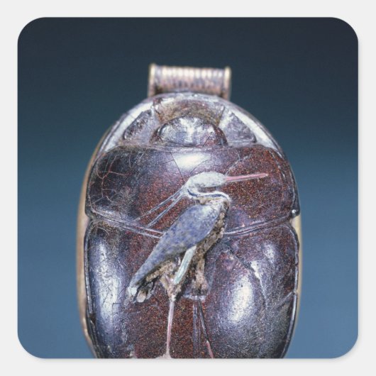 Scarab met Heron uit Tutankhamun Vierkante Sticker (Voorkant)