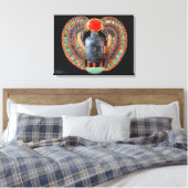 Scarab-pectoris, van de tombe van Tutankhamun Canvas Afdruk (Insitu (Slaapkamer))