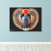 Scarab-pectoris, van de tombe van Tutankhamun Canvas Afdruk (Insitu (Houten vloer))