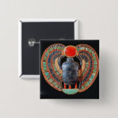 Scarab pectoris, van de tombe van Tutankhamun Vierkante Button 5,1 Cm (Voorkant /achterkant)