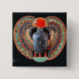 Scarab pectoris, van de tombe van Tutankhamun Vierkante Button 5,1 Cm