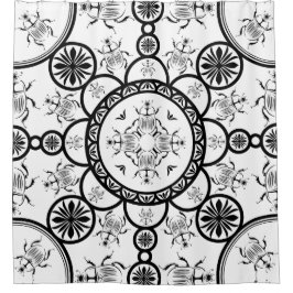 Scarab tegelpatroon douchegordijn