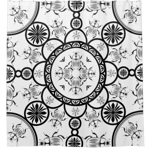 Scarab tegelpatroon douchegordijn (Voorkant)