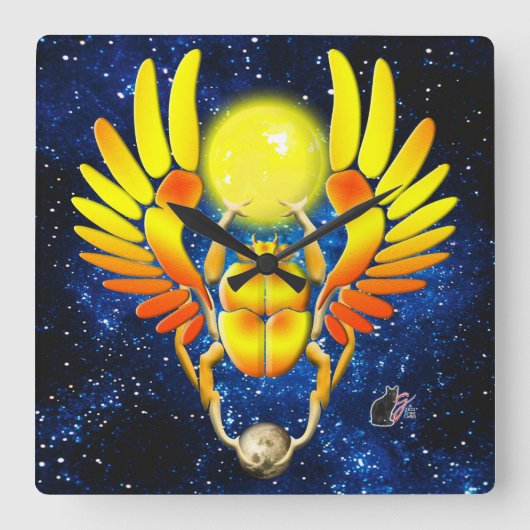 Scarab Vierkante Klok (Voorkant)