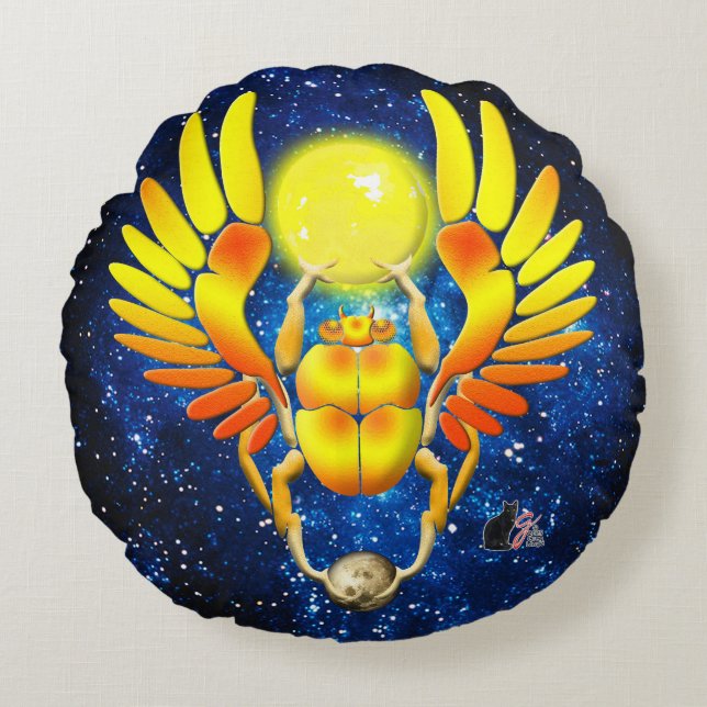 Scarabee Rond Kussen (Voorkant)