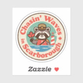 Scarborough golven najagen kunst sticker (Vel)