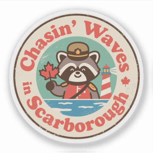 Scarborough golven najagen kunst sticker (Voorkant)